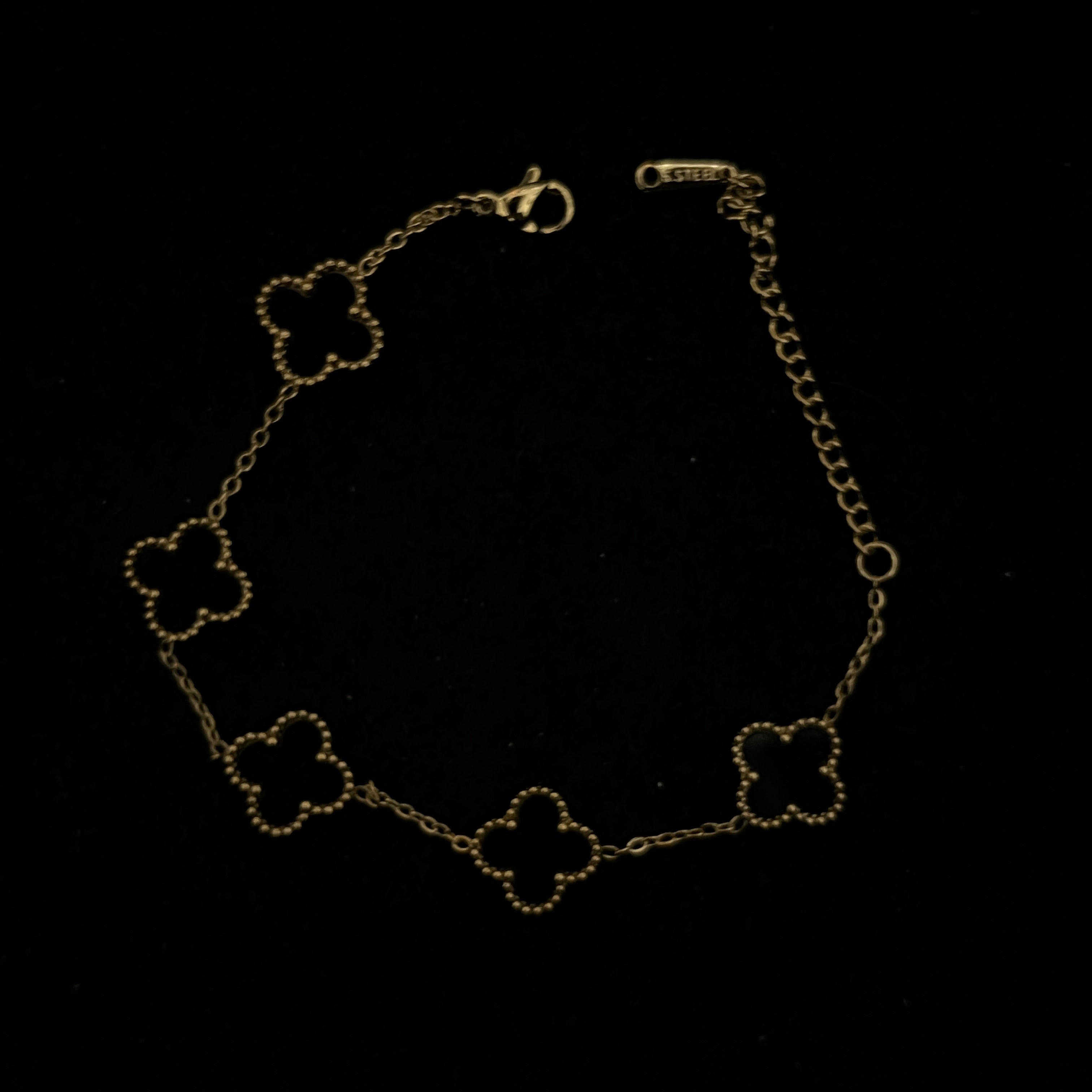 gold clover bracelet females 5 motifs 18ct gold