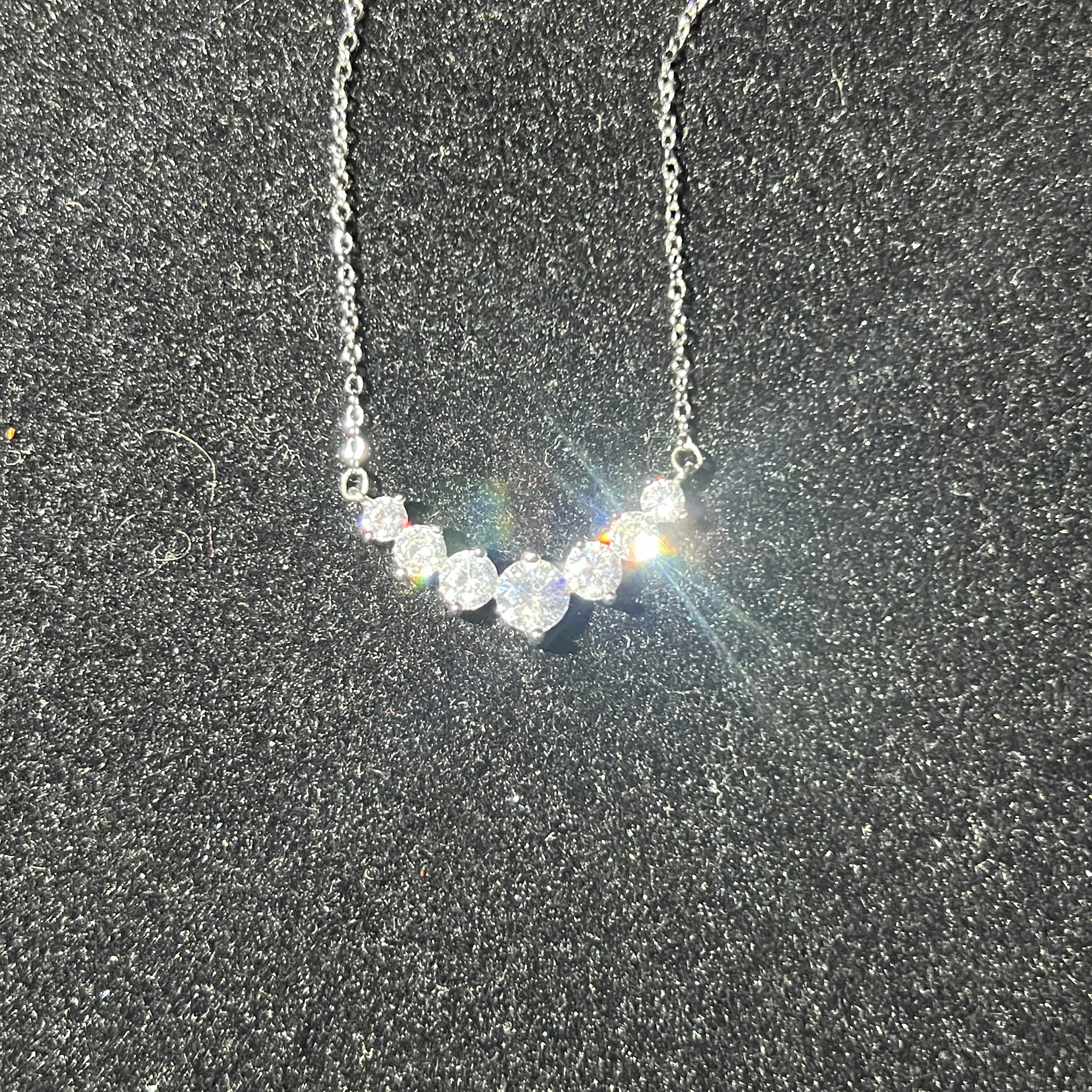 Moissanite Necklace for Woman with Certificates 925 Sterling Sliver Plated 18k White Gold