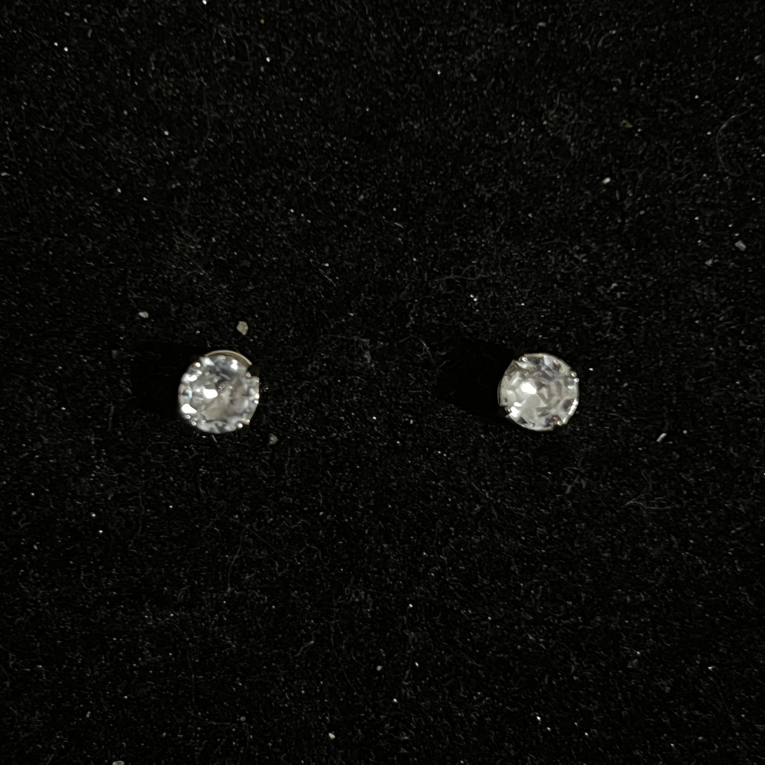 2Pairs Magnetic Earrings 316L Stainless Steel Stud CZ