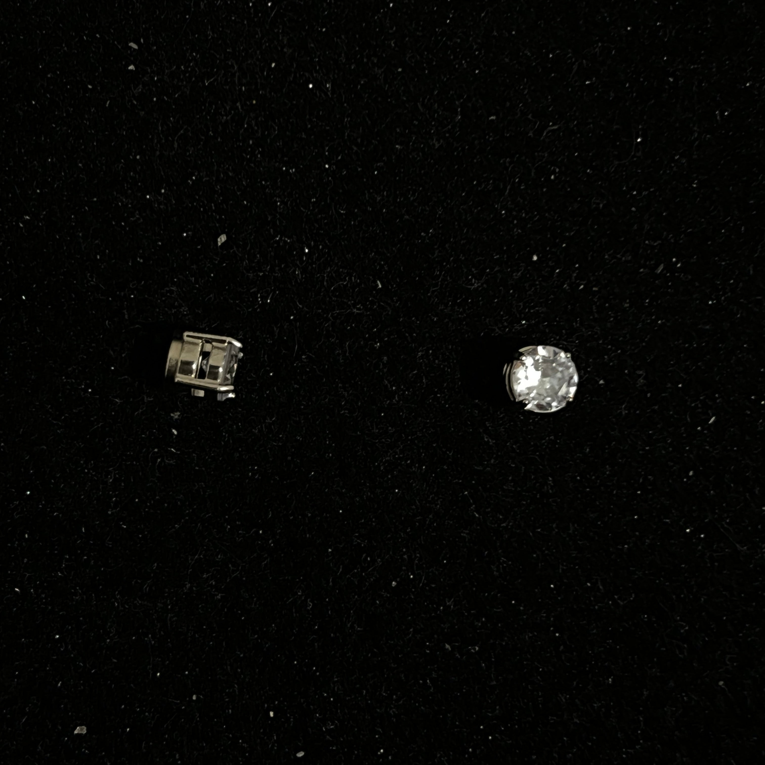 2Pairs Magnetic Earrings 316L Stainless Steel Stud CZ