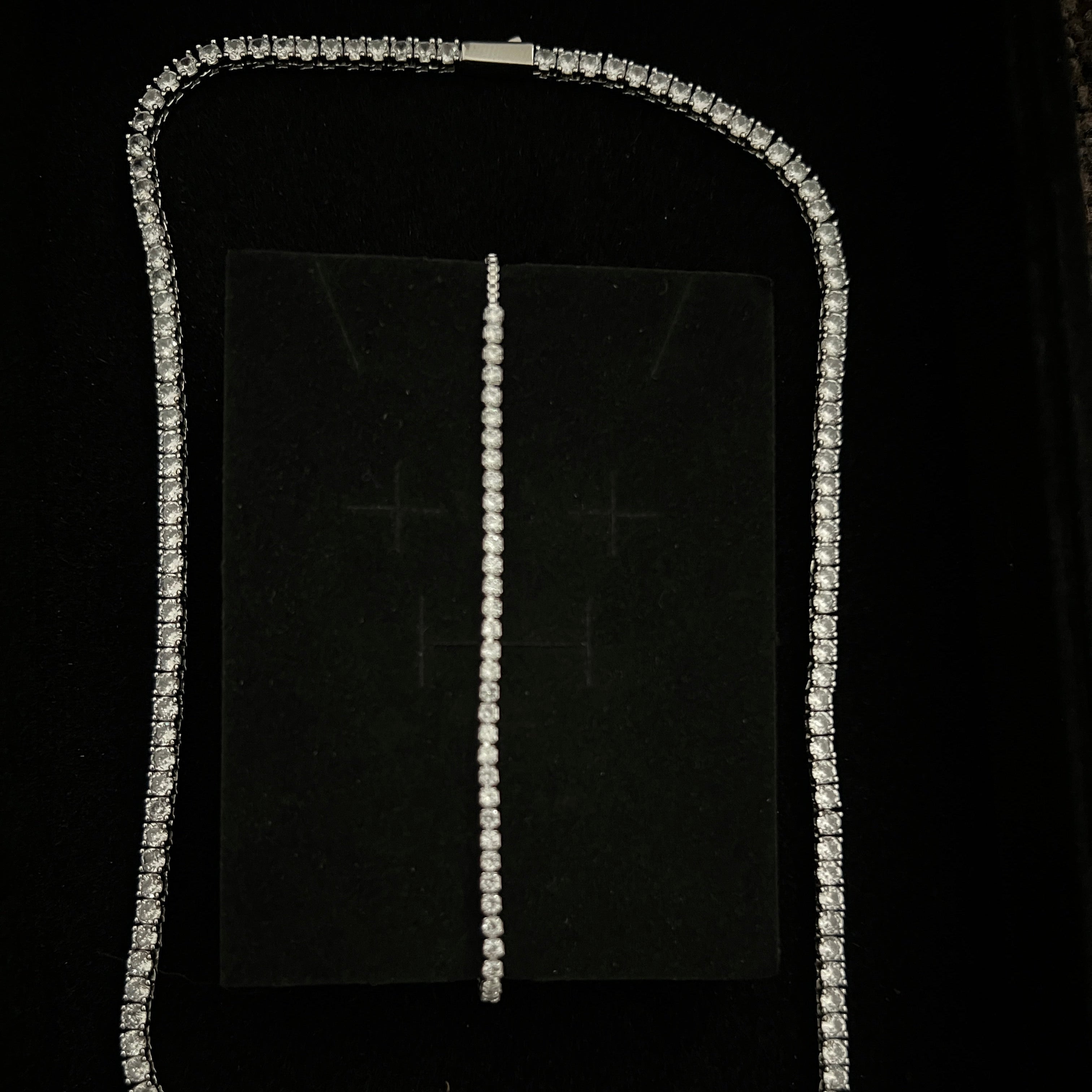 The Females Tennis Bracelet + Necklace Set
