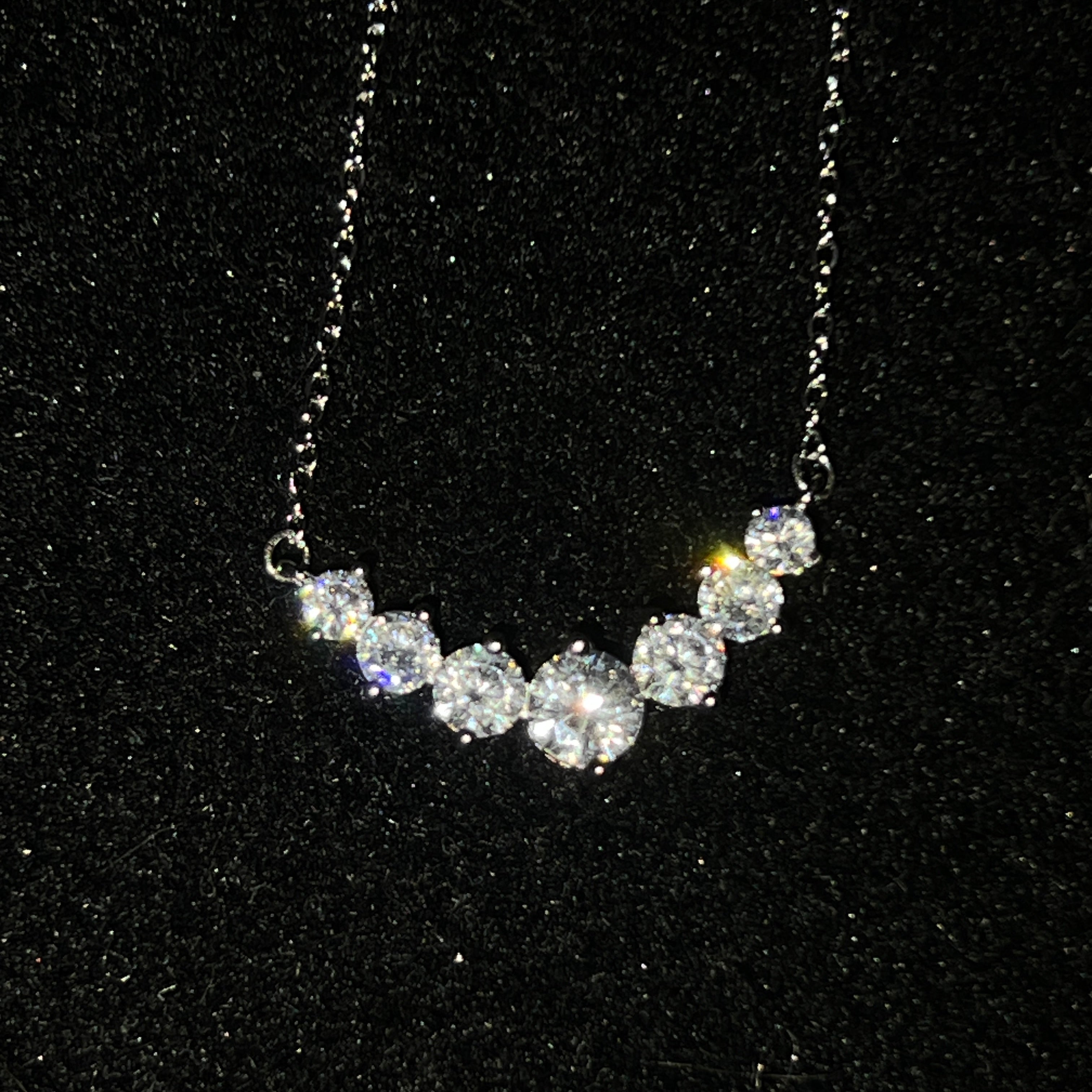 Moissanite Necklace for Woman with Certificates 925 Sterling Sliver Plated 18k White Gold