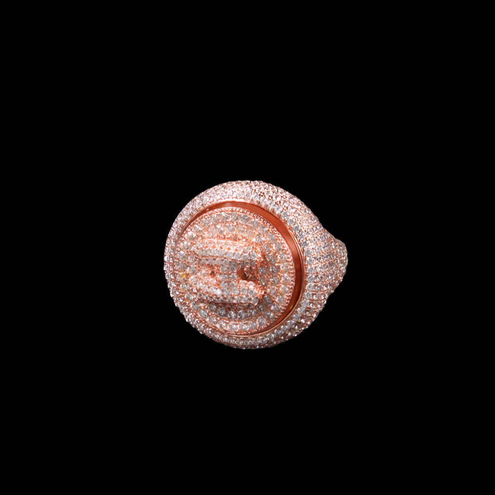 Custom Initial Bubble Letter Spinning Ring Personalized & Rotatable