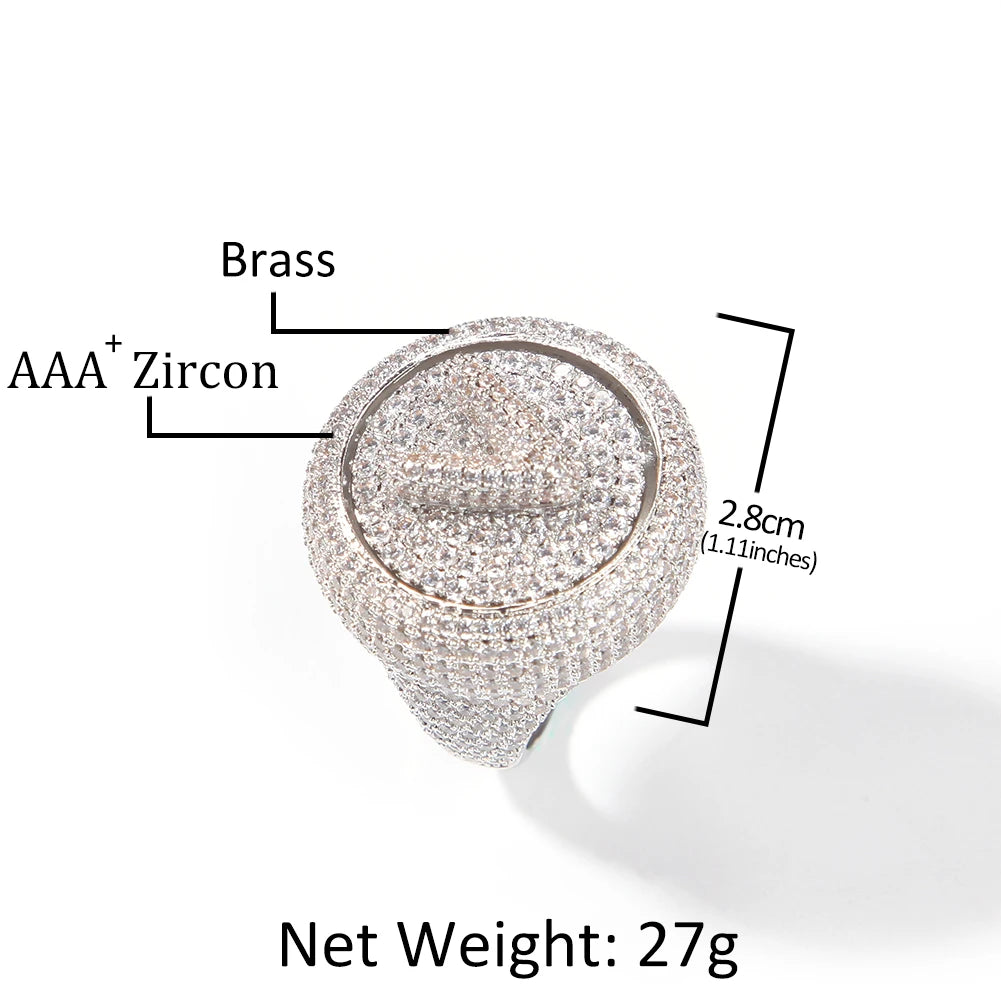 Custom Initial Bubble Letter Spinning Ring Personalized & Rotatable