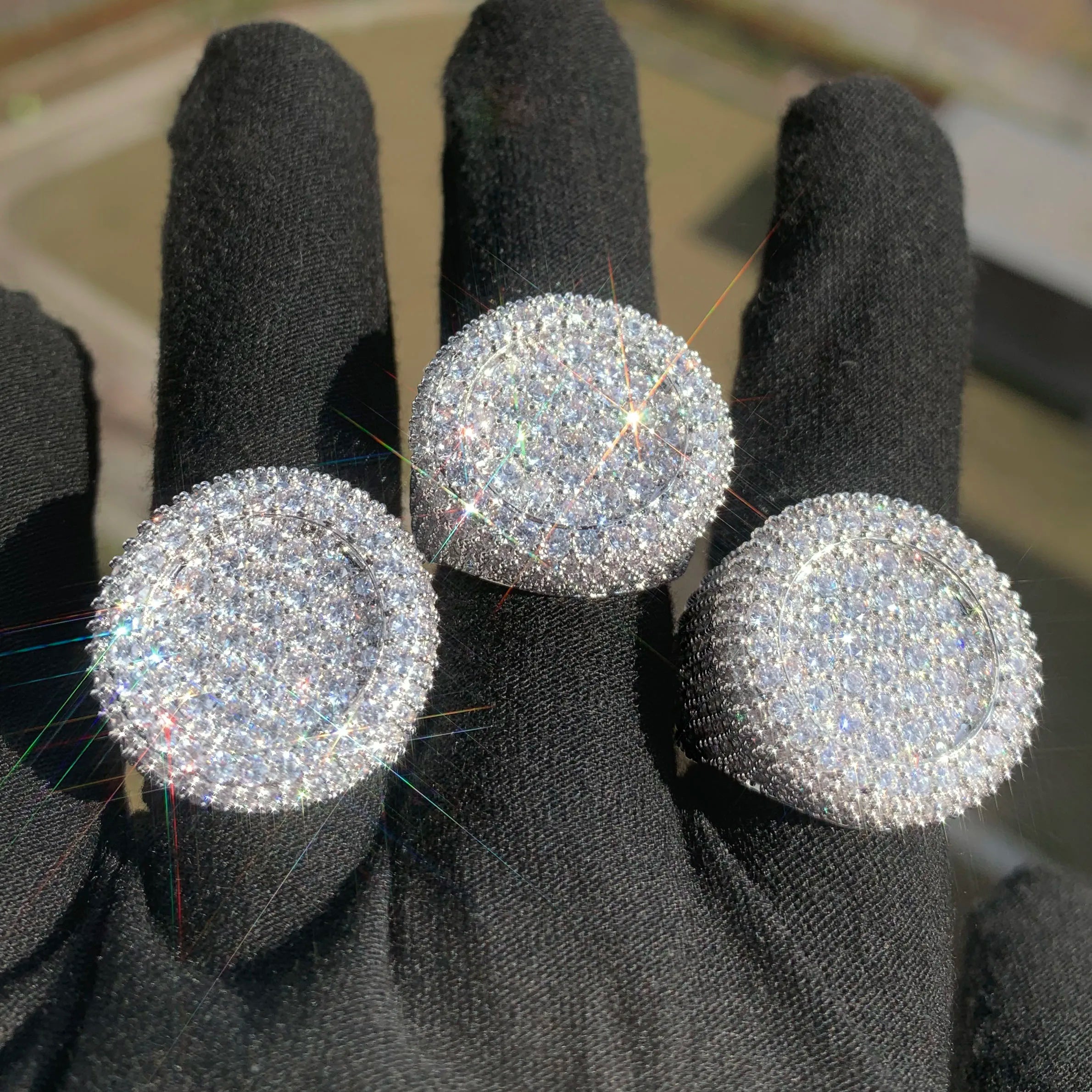 Round Fully flooded Rings 18K Gold silver, rose, gold