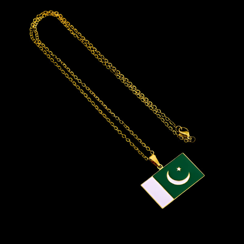 Pakistan National Flag Pendant Necklace Stainless Steel