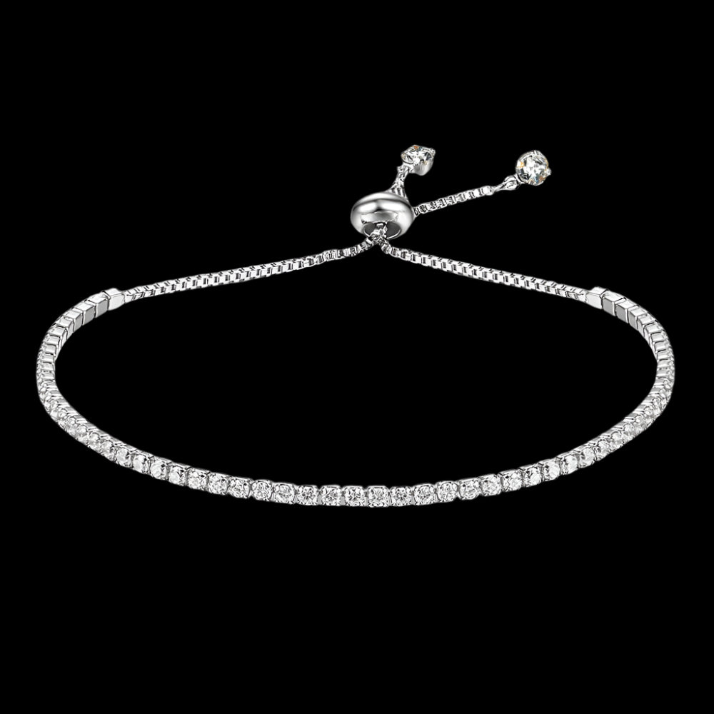 Adjustable Tennis Bracelet for Women, silver / gold