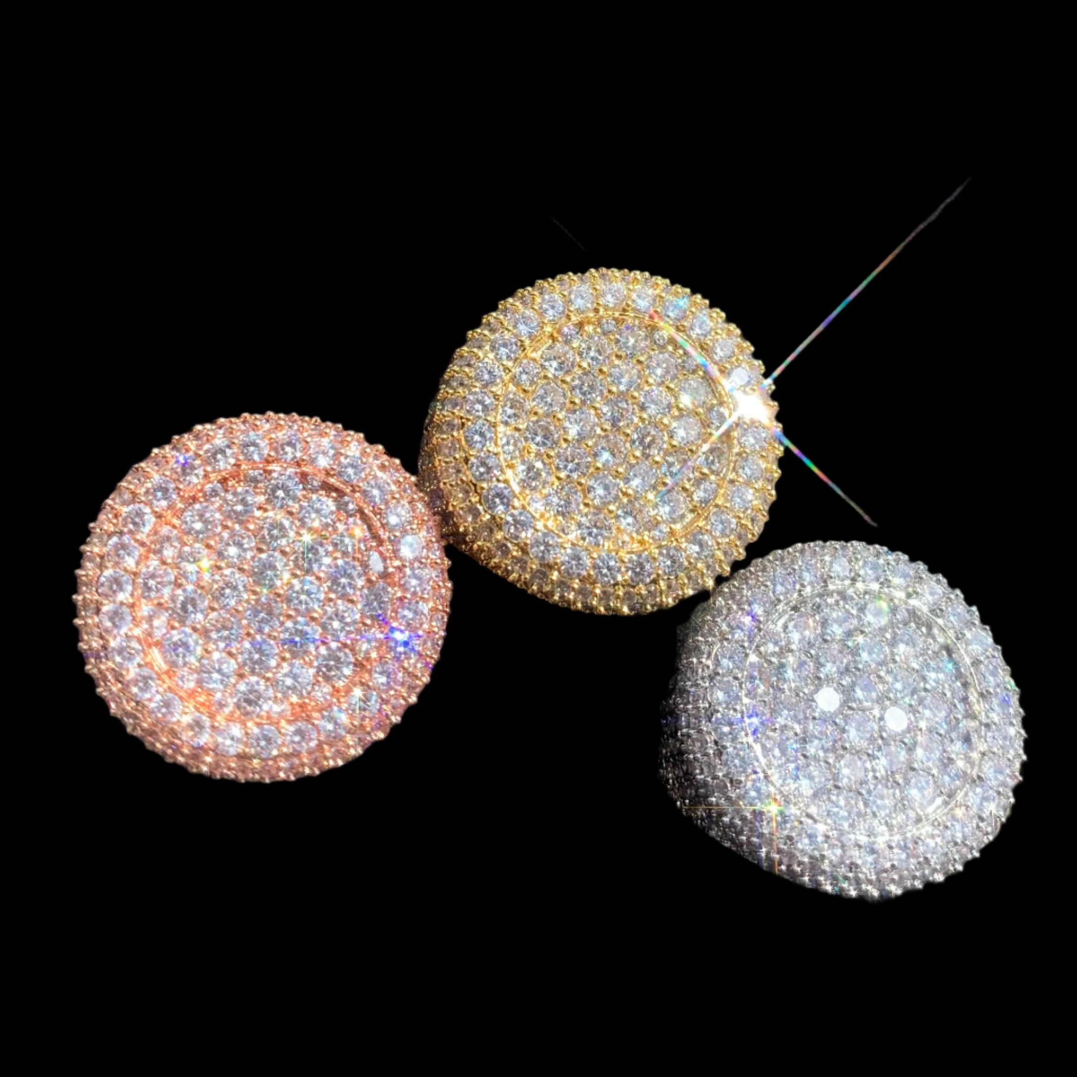 Round Fully flooded Rings 18K Gold silver, rose, gold