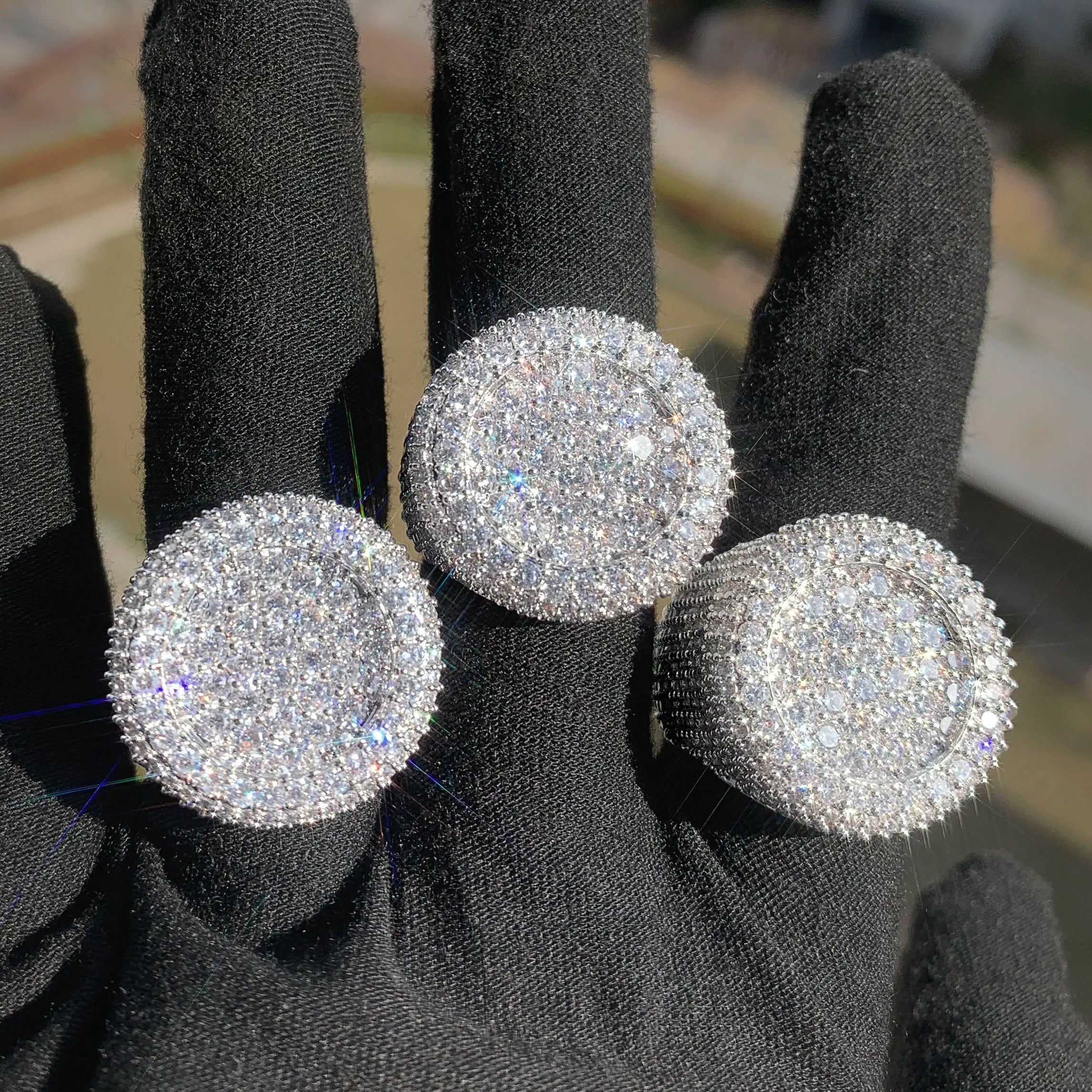 Round Fully flooded Rings 18K Gold silver, rose, gold