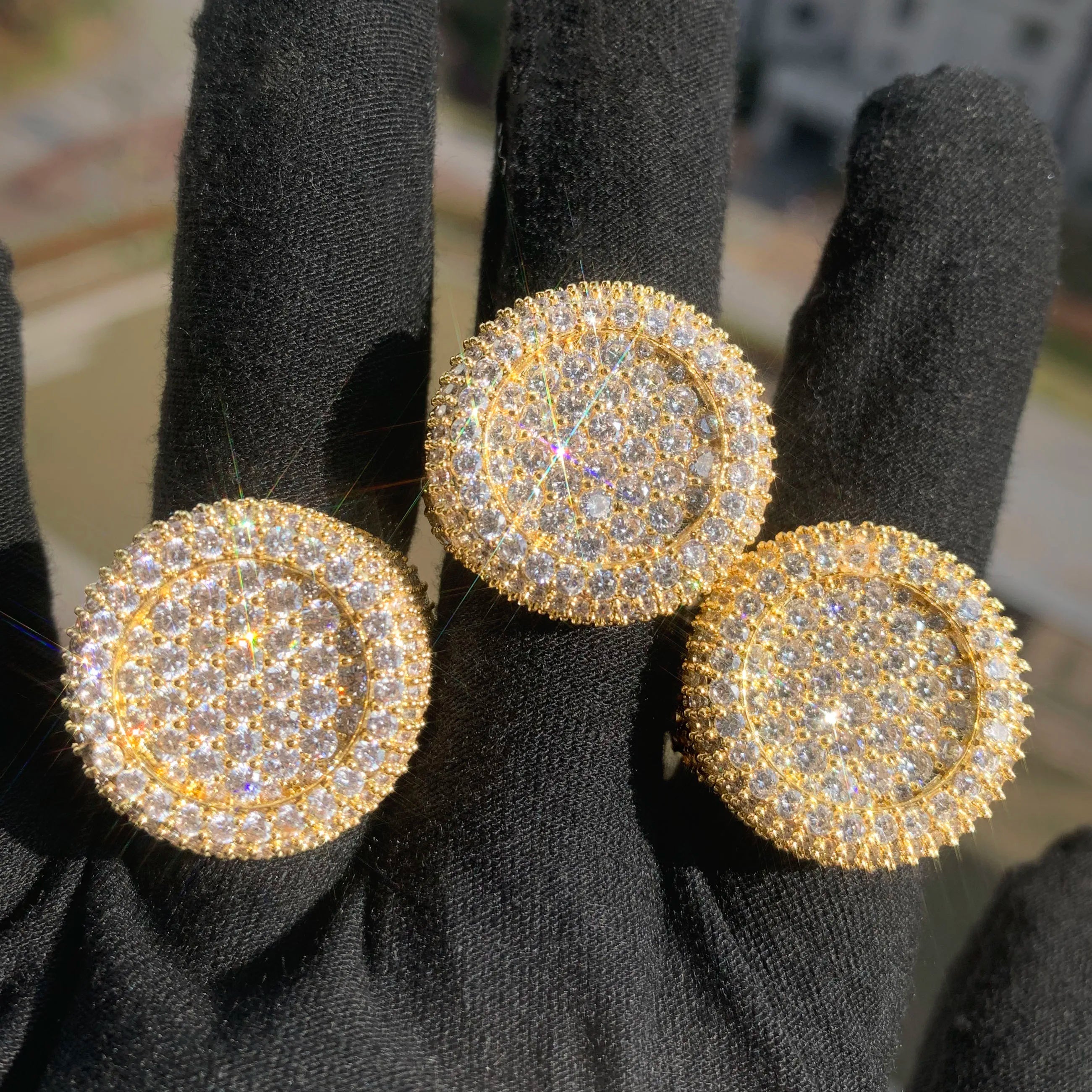 Round Fully flooded Rings 18K Gold silver, rose, gold