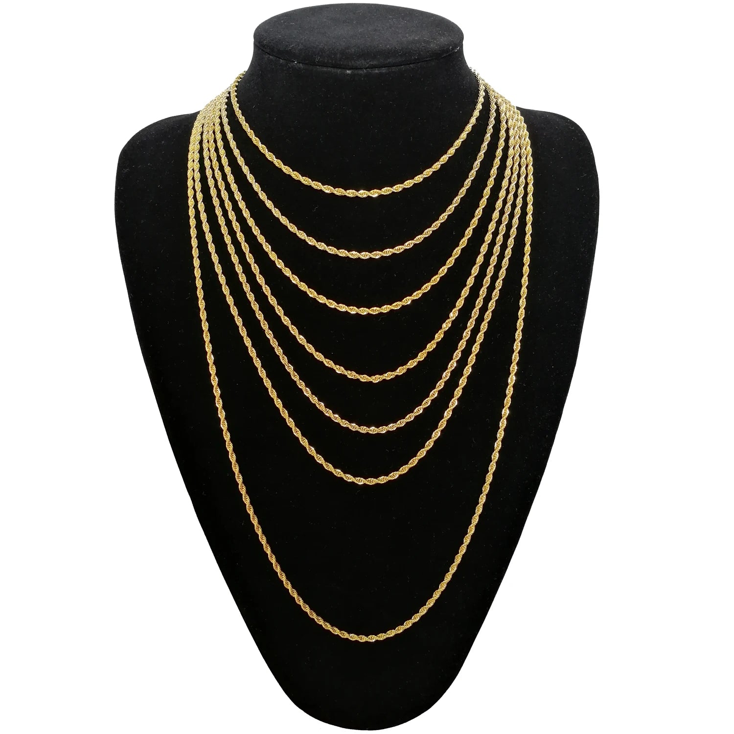 3mm Stainless Steel Rope Chain  16"18" 20" 24" 30" Gold Silver Color Necklace