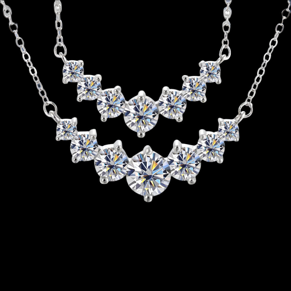 Moissanite Necklace for Woman with Certificates 925 Sterling Sliver Plated 18k White Gold