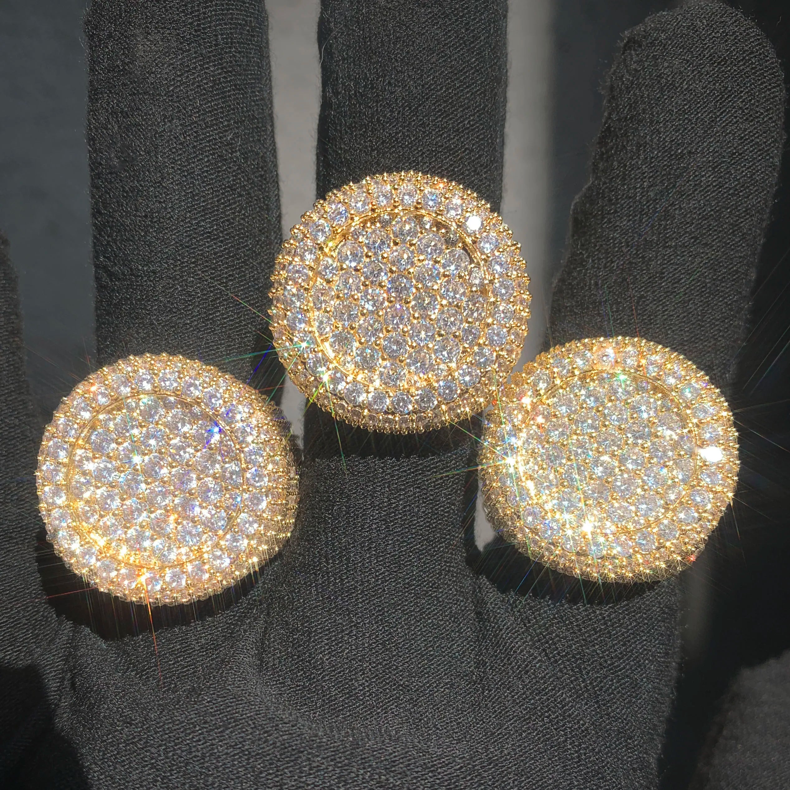 Round Fully flooded Rings 18K Gold silver, rose, gold
