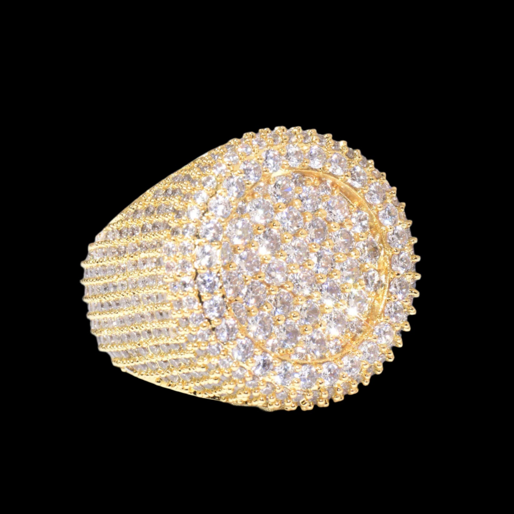 Round Fully flooded Rings 18K Gold silver, rose, gold