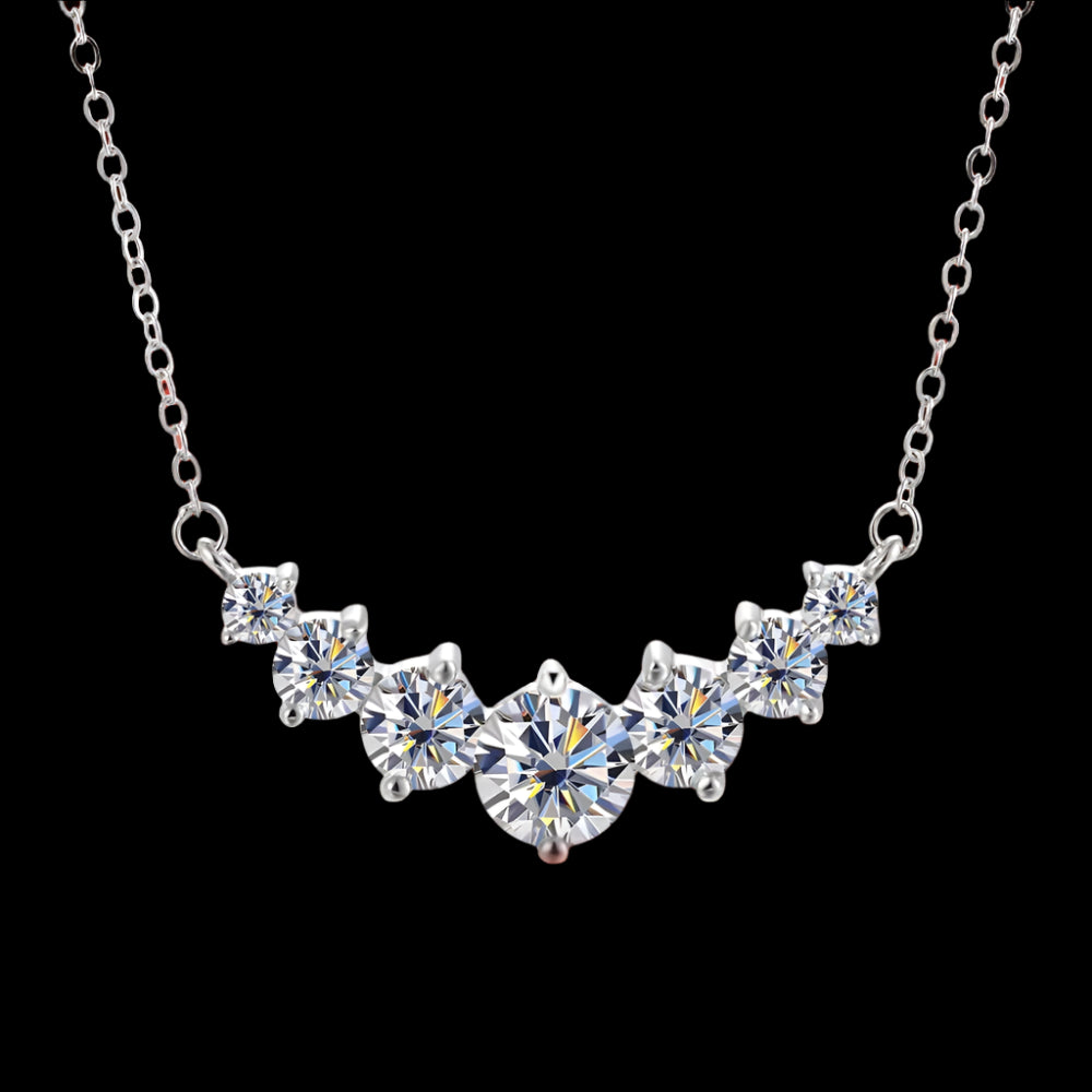 Moissanite Necklace for Woman with Certificates 925 Sterling Sliver Plated 18k White Gold