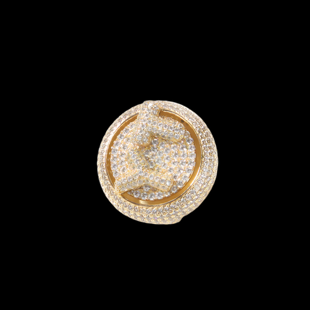 Custom Initial Bubble Letter Spinning Ring Personalized & Rotatable